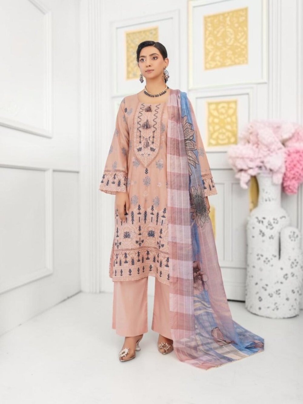 Pakistani Cotton Salwar Kameez, Cultural Wear for Women